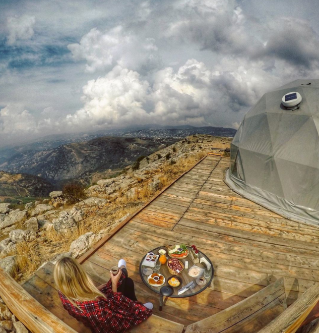 odom ski lebabon, biodome, dome tent glamping